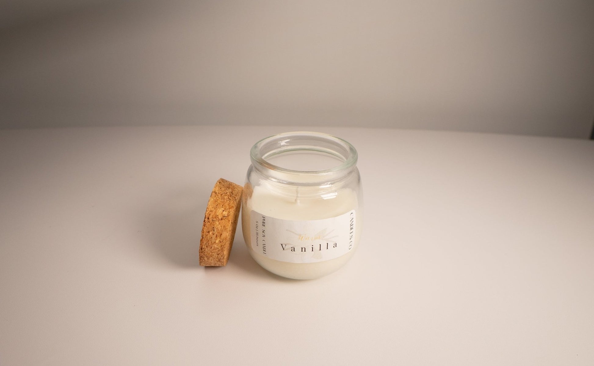 5 oz Soy Wax Candle Jar with Cork lid - Candles Co.