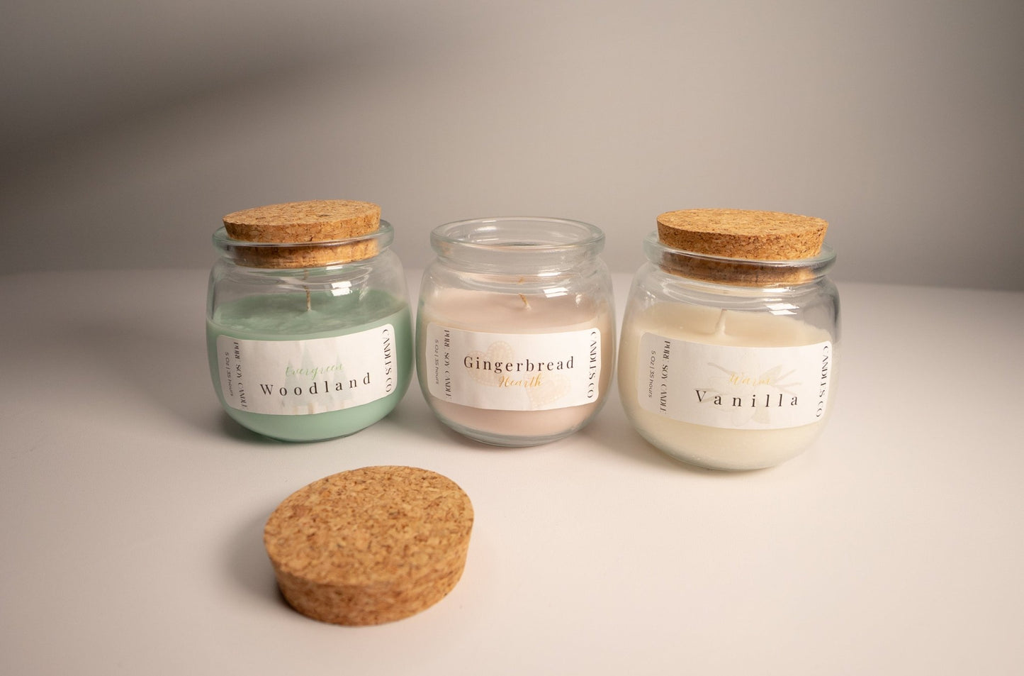 5 oz Soy Wax Candle Jar with Cork lid - Candles Co.