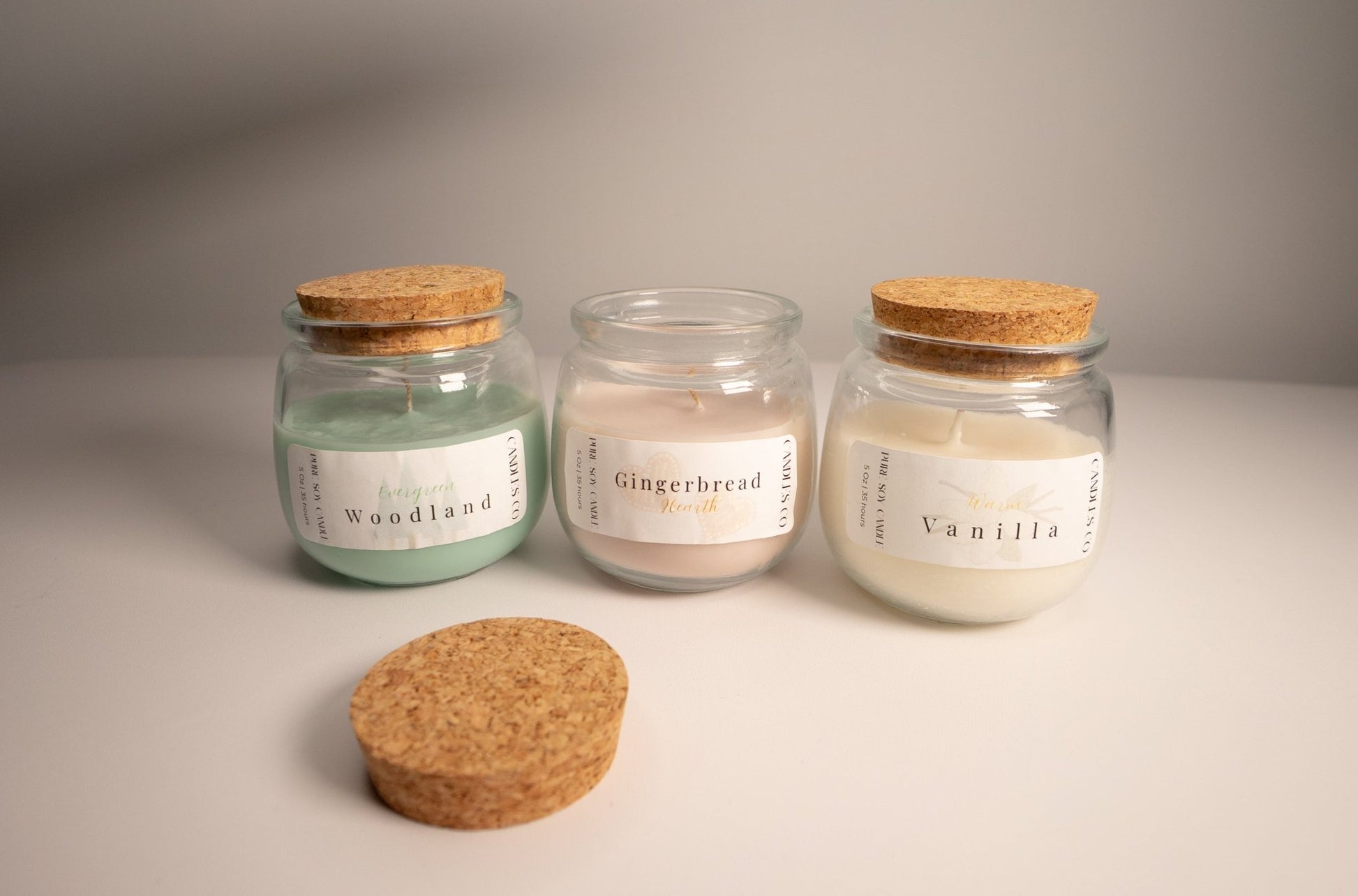5 oz Soy Wax Candle Jar with Cork lid - Candles Co.