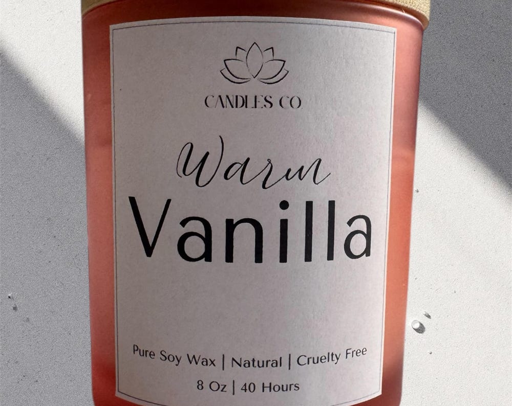 8 oz Soy Wax Candle in a Frosted Pink Jar with Bamboo Lid - Candles Co.