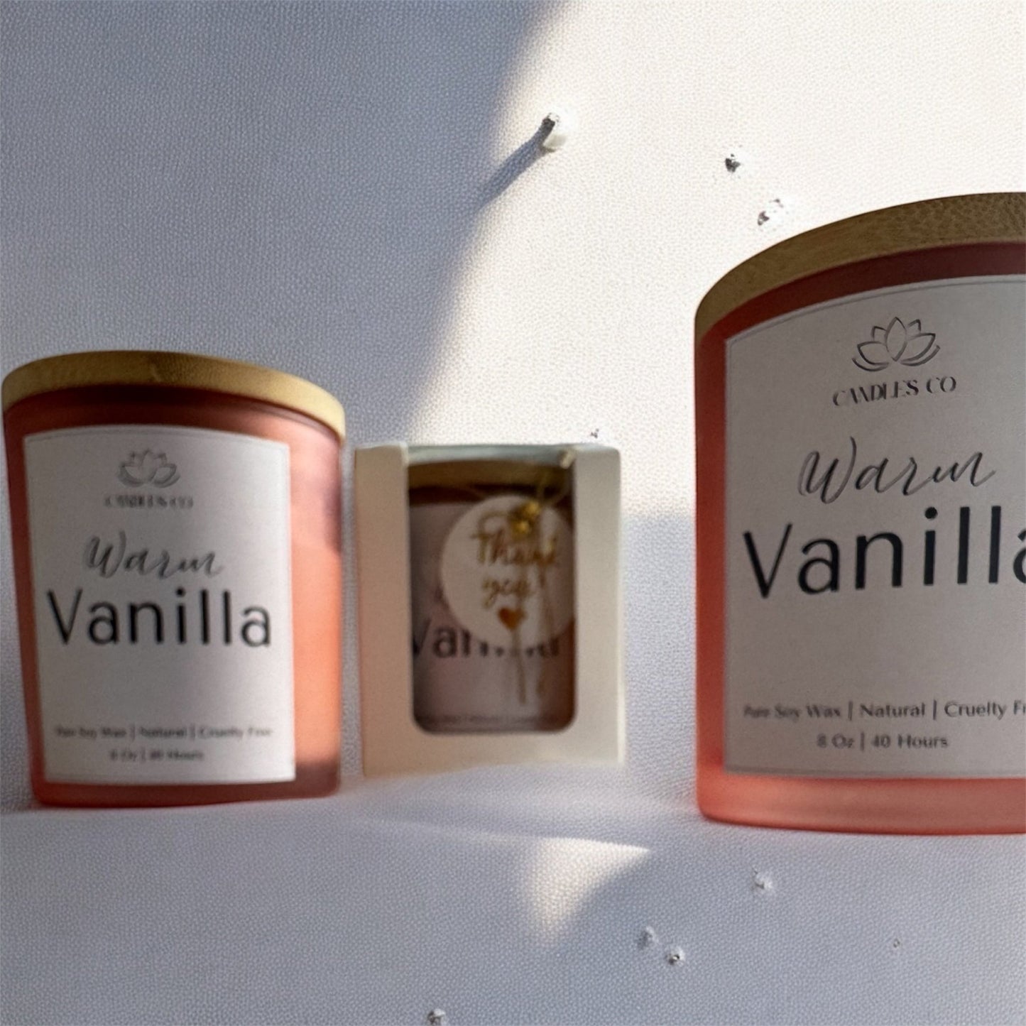 8 oz Soy Wax Candle in a Frosted Pink Jar with Bamboo Lid - Candles Co.