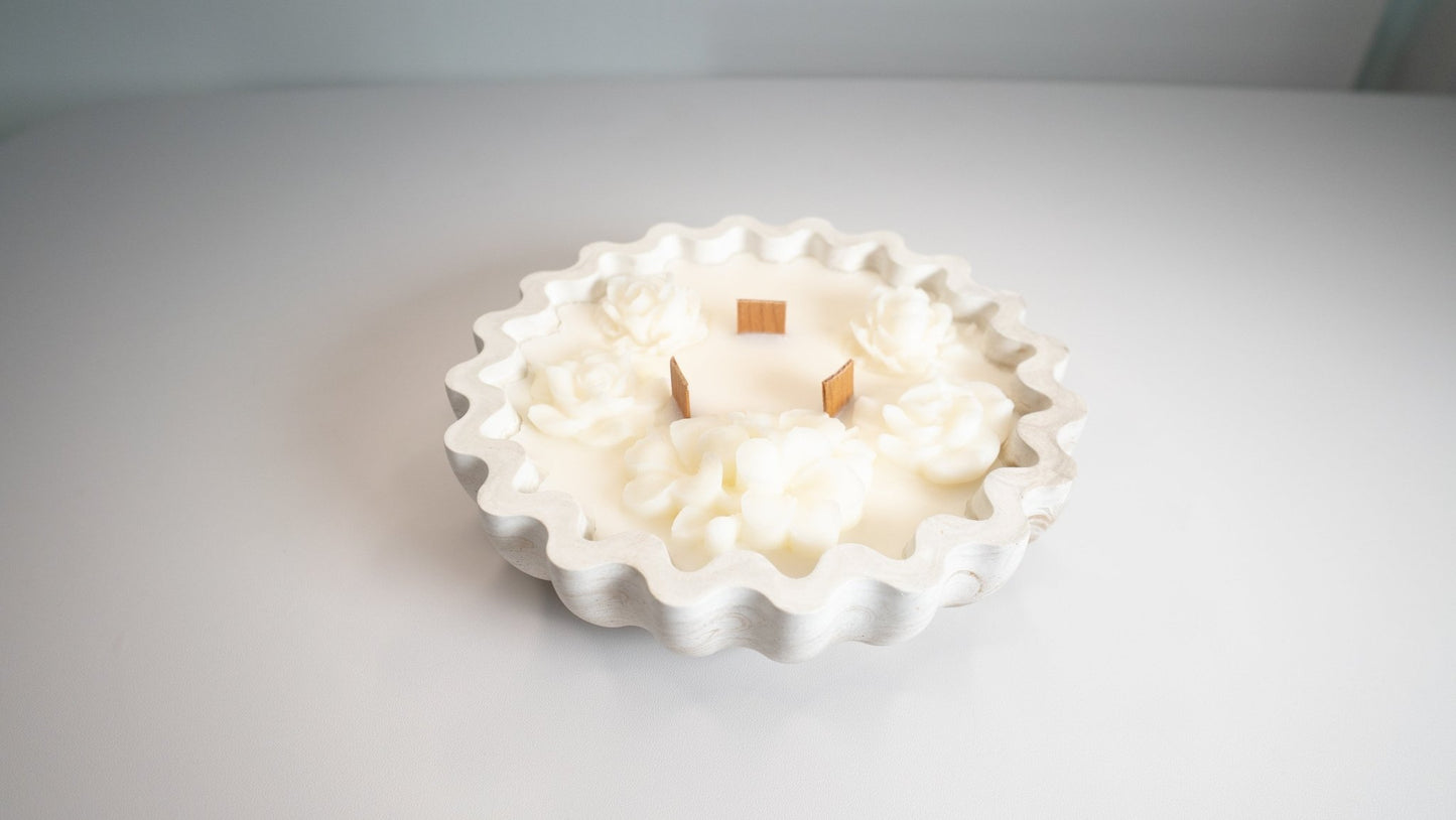 Alabaster Bloom – Handcrafted Luxe Floral Soy Candle Bowl Candle - Candles Co.