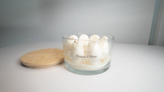 Blossom & Flame 2026 Celebration Candle – Soy & Jelly Wax with Tulip Flowers & Numerals (24 oz) - Candles Co.