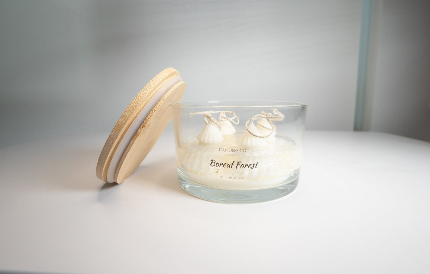 Boreal Forest Winter Candle – Soy & Jelly Wax with Mini Christmas Tree Toppers (24 oz) - Candles Co.