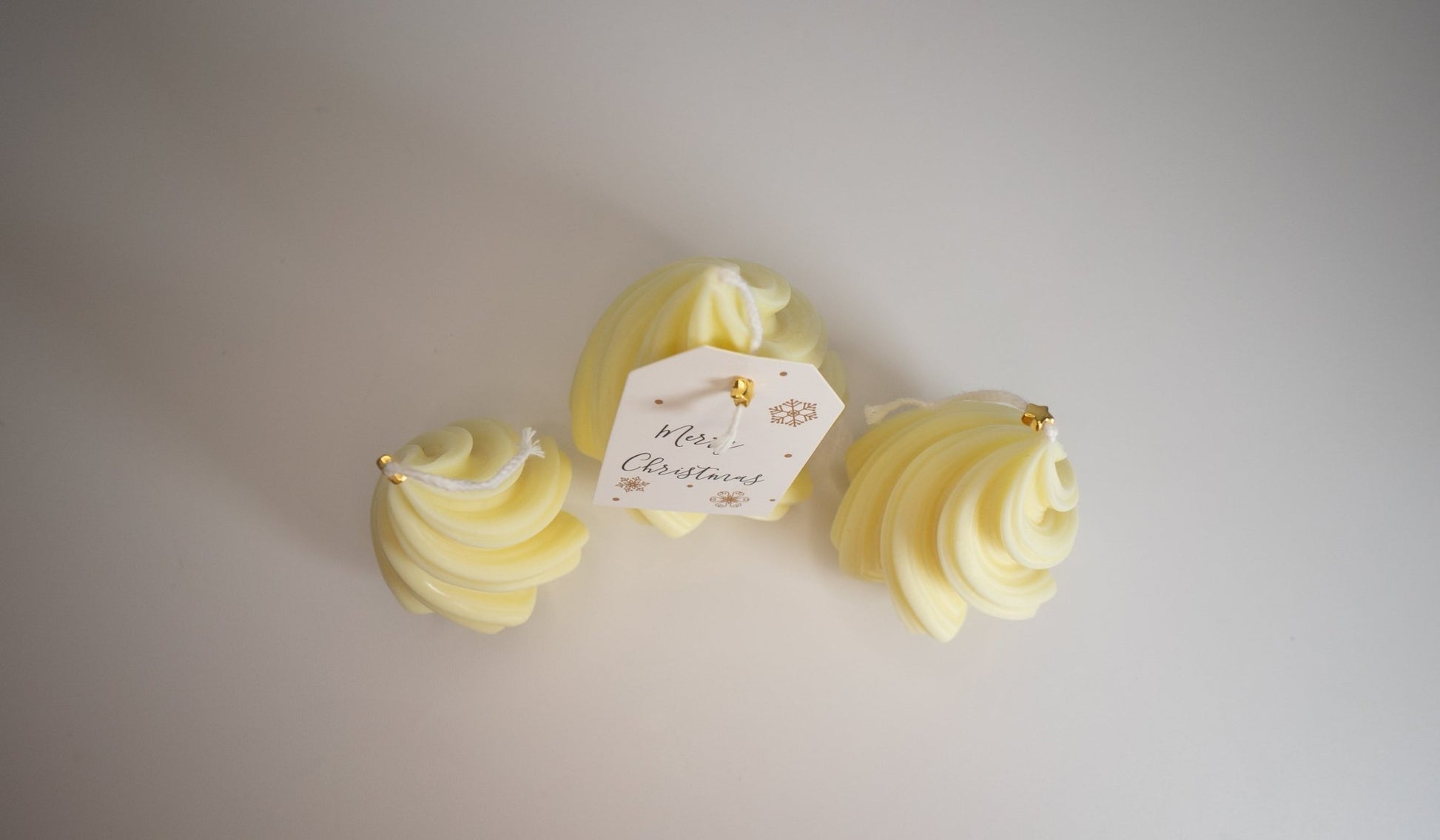 Christmas Tree Candle Trio Set – Handmade Spiral Soy Wax Trees (Choose White, Yellow, or Tri - Color) - Candles Co.