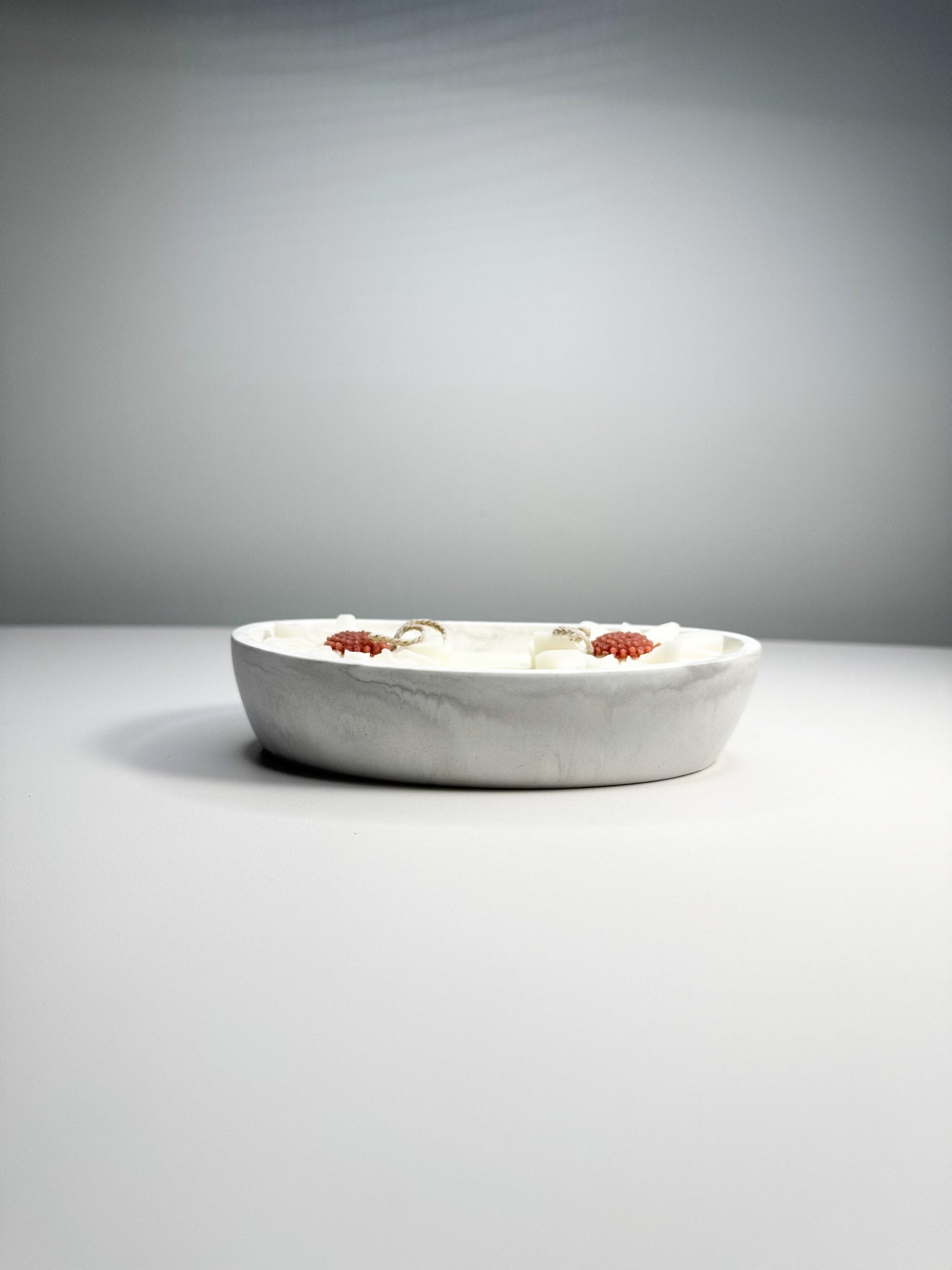 Floral Oval Candle Bowl - Handcrafted Soy Wax with Flower Accents - Candles Co.