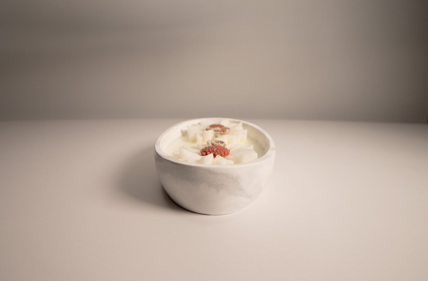 Floral Oval Candle Bowl - Handcrafted Soy Wax with Flower Accents - Candles Co.