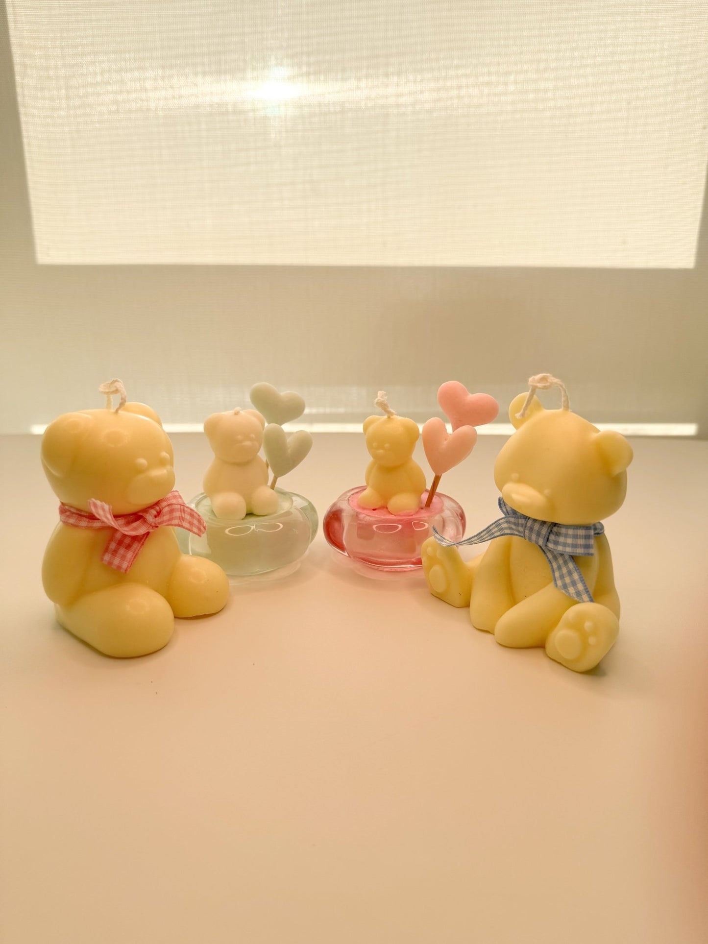 Handmade Bear Cub Soy Wax Candle – Vanilla Scented with Heart Balloons - Candles Co.