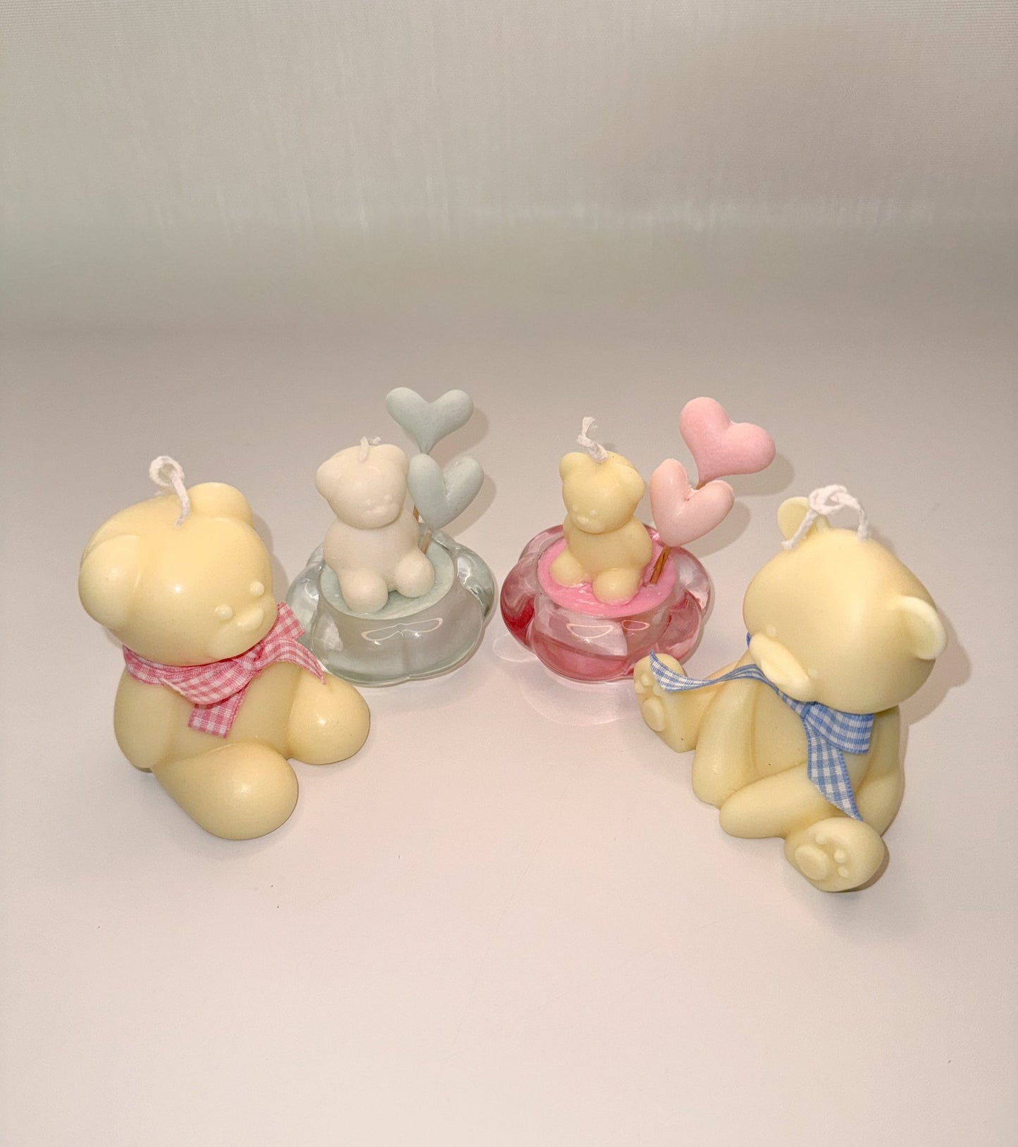 Handmade Bear Cub Soy Wax Candle – Vanilla Scented with Heart Balloons - Candles Co.