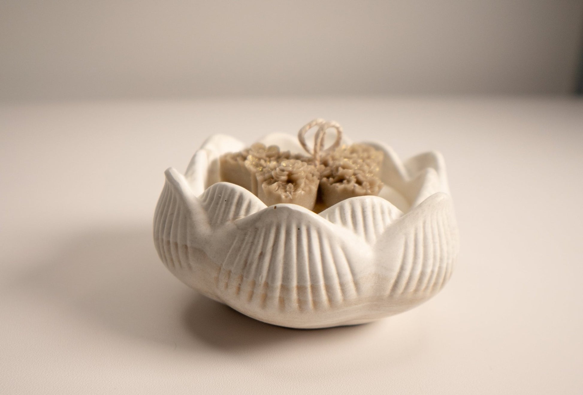 Lotus Blossom Eco Resin Candle Bowl with Shiny Butterfly Topper - Candles Co.