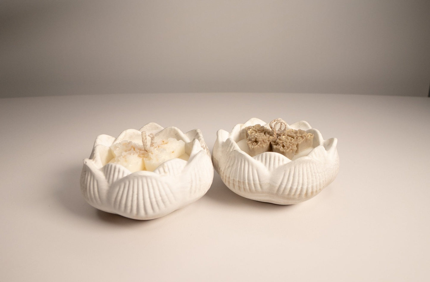 Lotus Blossom Eco Resin Candle Bowl with Shiny Butterfly Topper - Candles Co.