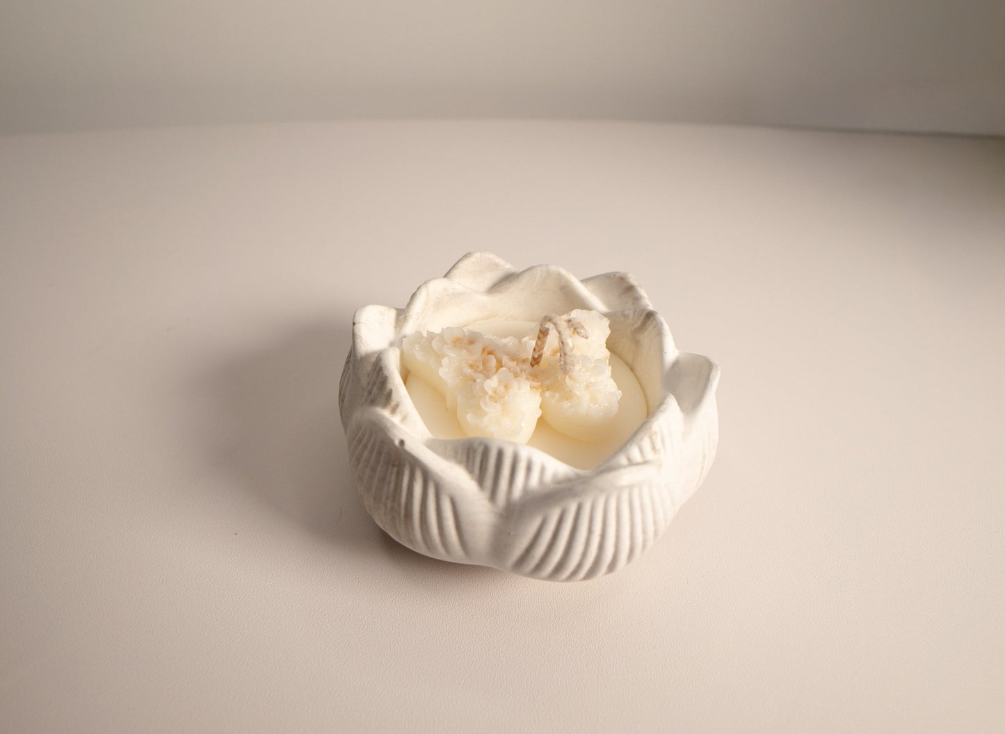 Lotus Blossom Eco Resin Candle Bowl with Shiny Butterfly Topper - Candles Co.