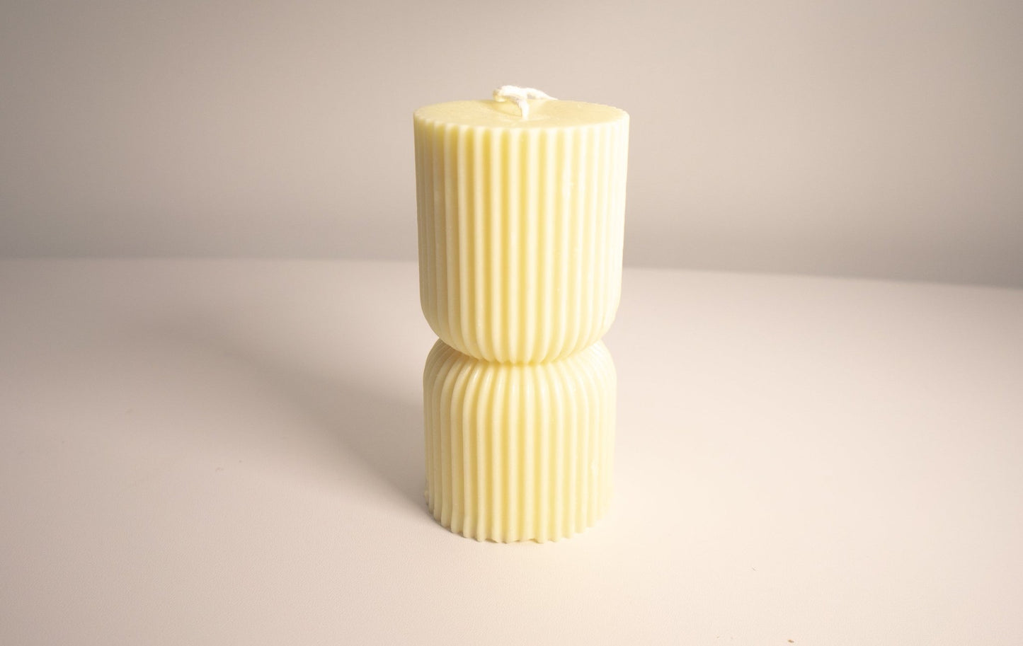 Short Hourglass Ribbed Pillar Candle 6 Oz|4" Tall - Candles Co.