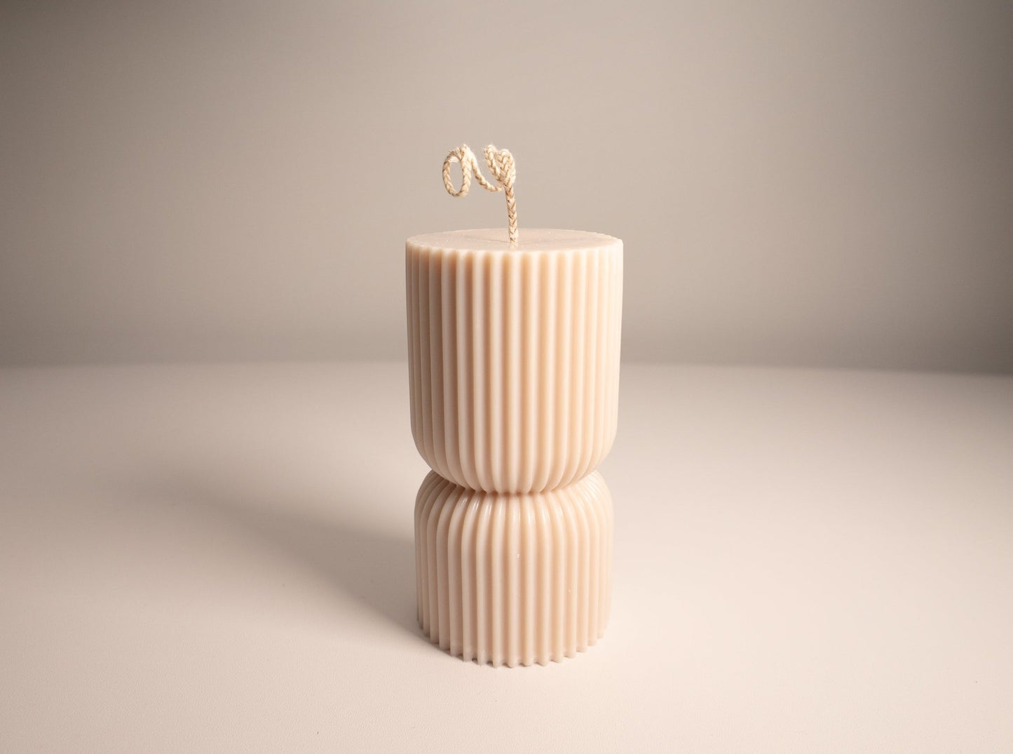 Short Hourglass Ribbed Pillar Candle 6 Oz|4" Tall - Candles Co.