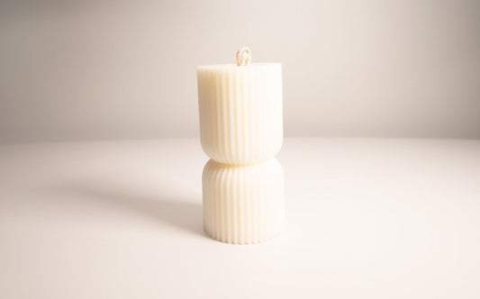 Short Hourglass Ribbed Pillar Candle 6 Oz|4" Tall - Candles Co.