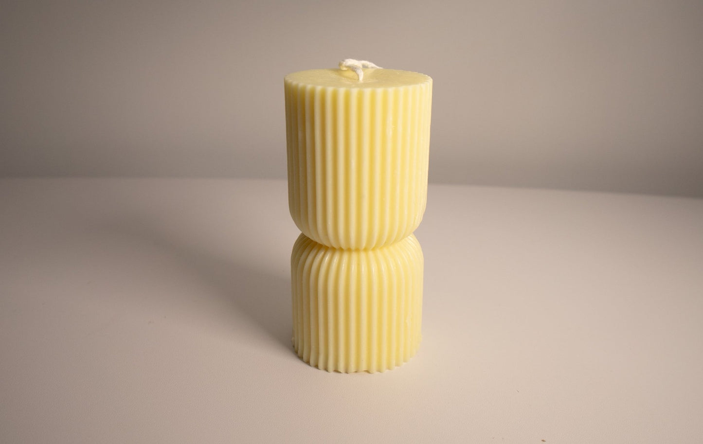 Short Hourglass Ribbed Pillar Candle 6 Oz|4" Tall - Candles Co.