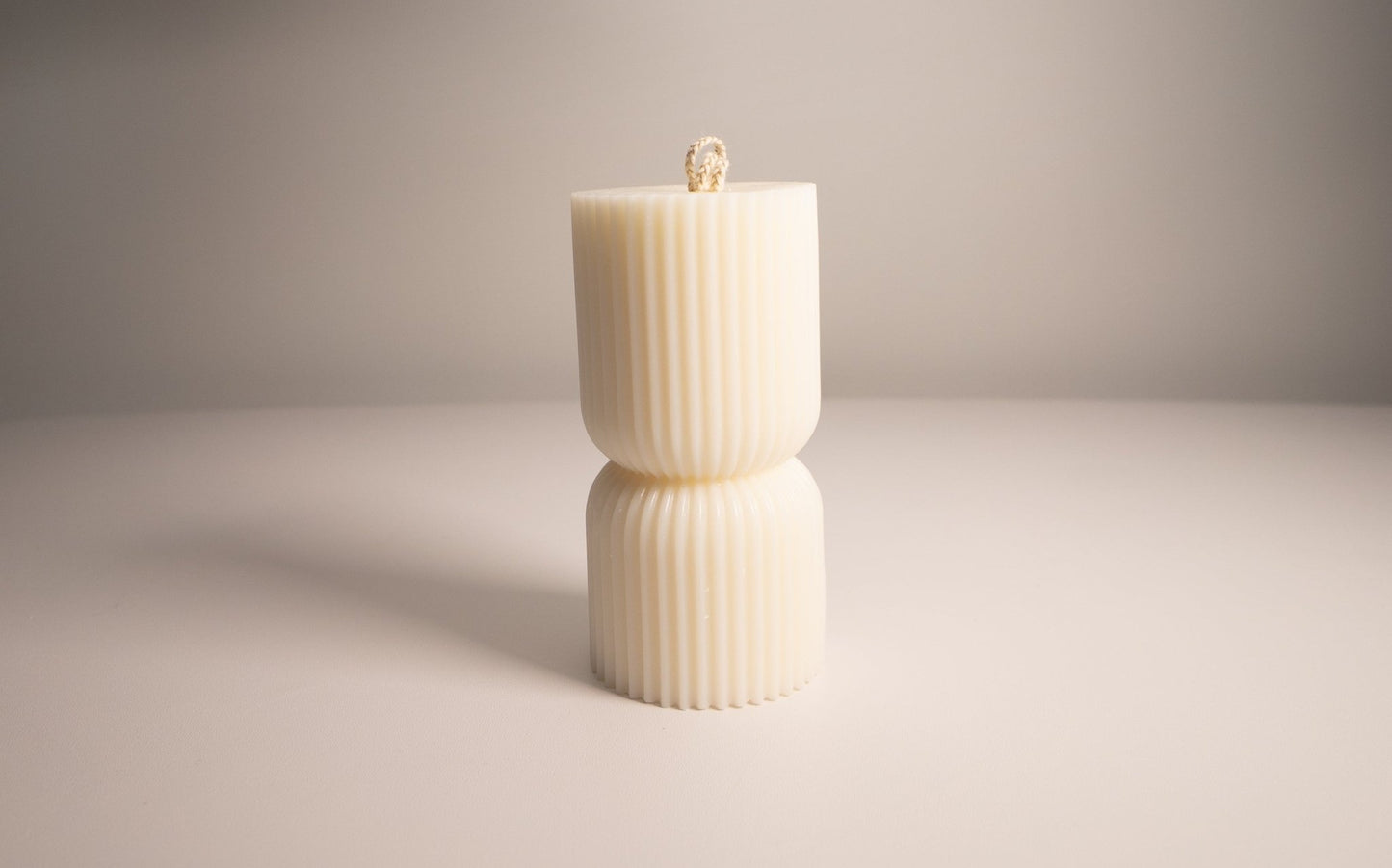 Short Hourglass Ribbed Pillar Candle 6 Oz|4" Tall - Candles Co.