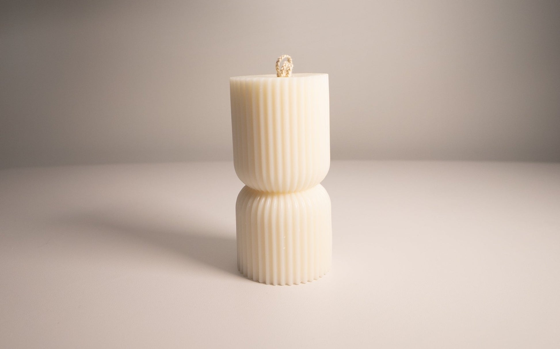 Short Hourglass Ribbed Pillar Candle 6 Oz|4" Tall - Candles Co.