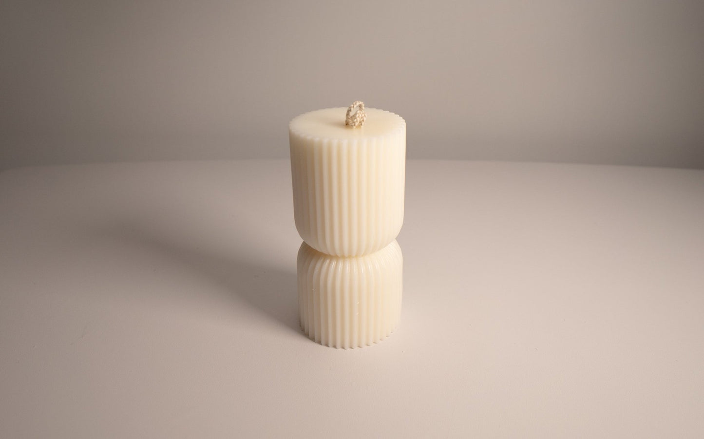 Short Hourglass Ribbed Pillar Candle 6 Oz|4" Tall - Candles Co.