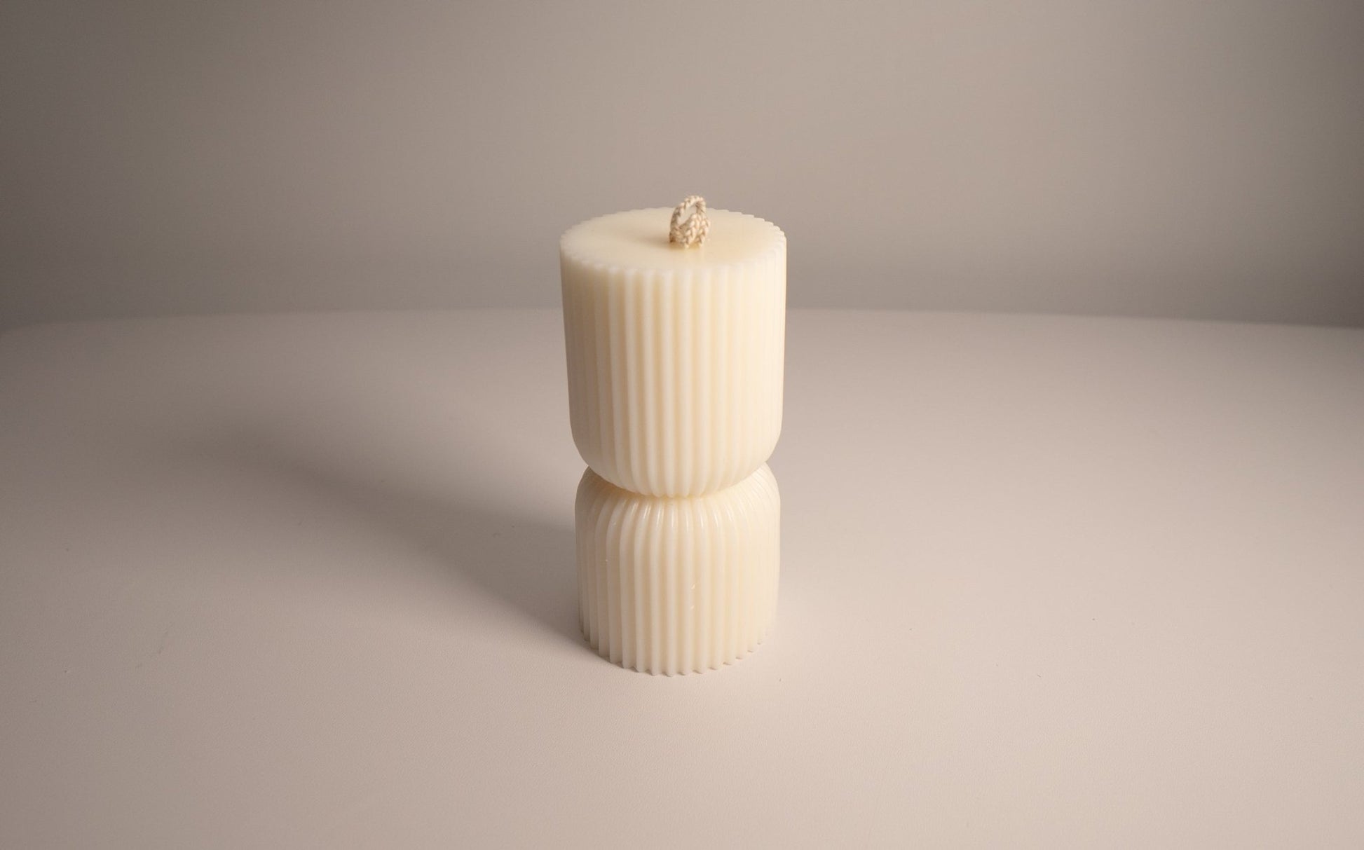 Short Hourglass Ribbed Pillar Candle 6 Oz|4" Tall - Candles Co.