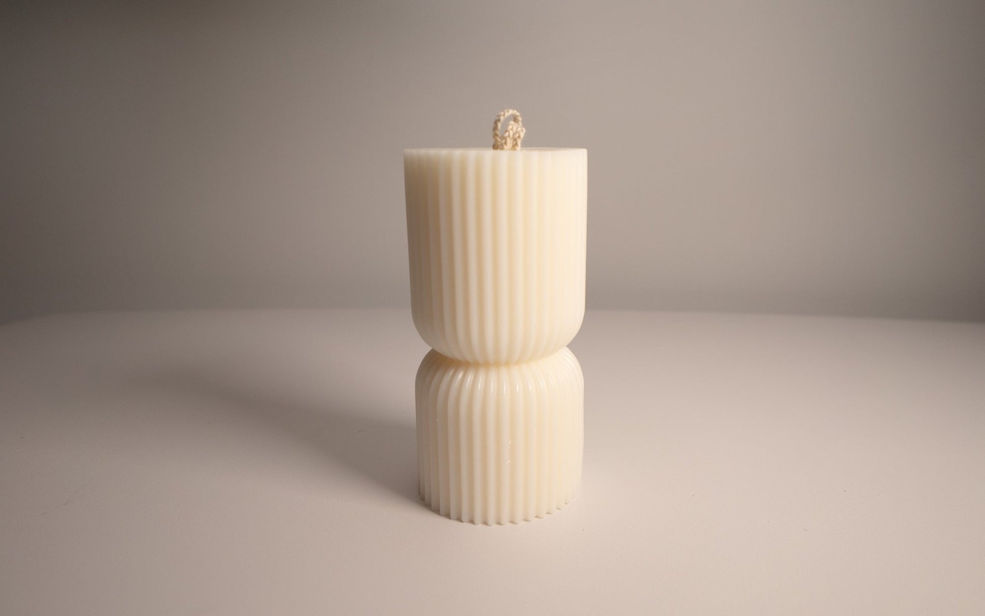 Short Hourglass Ribbed Pillar Candle 6 Oz|4" Tall - Candles Co.