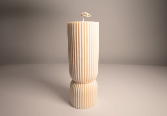 Tall Hourglass Ribbed Pillar Candle 11 Oz |5.5" Tall - Candles Co.