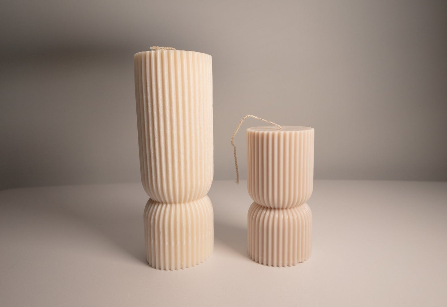 Tall Hourglass Ribbed Pillar Candle 11 Oz |5.5" Tall - Candles Co.