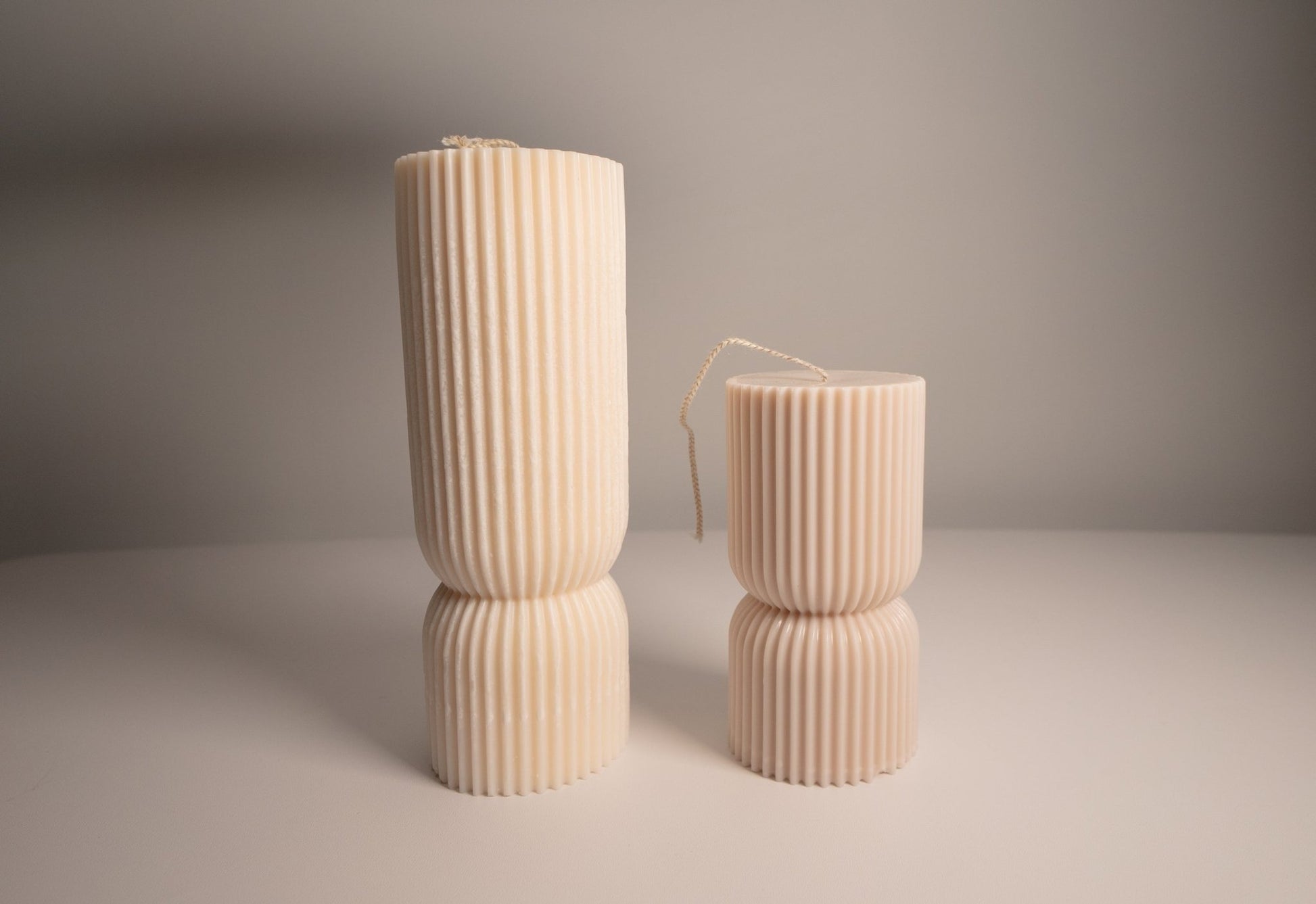 Tall Hourglass Ribbed Pillar Candle 11 Oz |5.5" Tall - Candles Co.