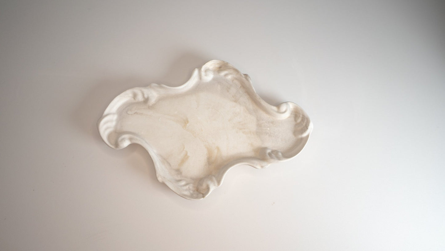 Vintage Gold Drift Tray - Eco resin stone freeform candle holder - Candles Co.