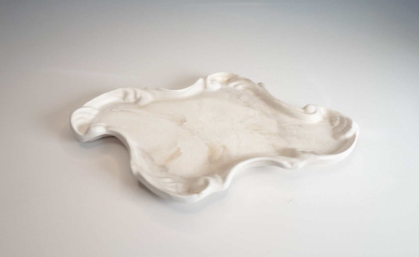 Vintage Gold Drift Tray - Eco resin stone freeform candle holder - Candles Co.