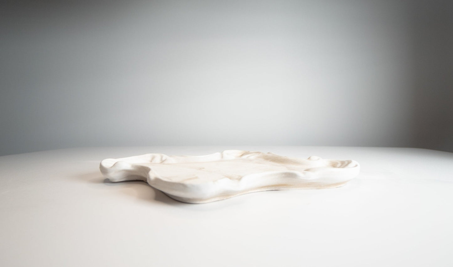 Vintage Gold Drift Tray - Eco resin stone freeform candle holder - Candles Co.