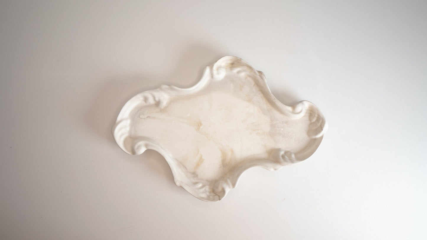 Vintage Gold Drift Tray - Eco resin stone freeform candle holder - Candles Co.