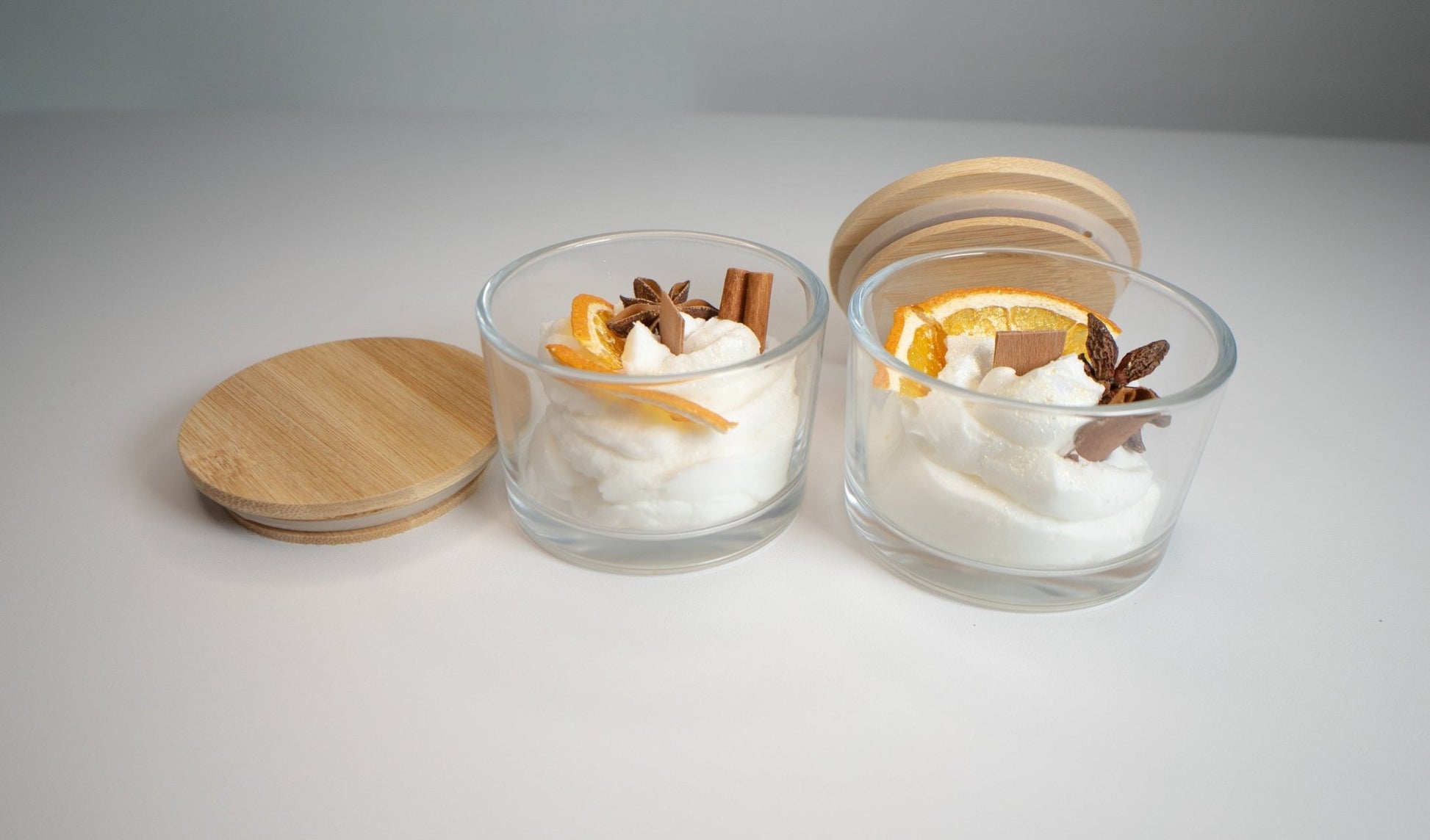 Whipped Soy Wax Candle Jar – Sweet Orange & Ceylon Cinnamon with Dried Orange, Cinnamon Stick & Star Anise (6 oz) - Candles Co.